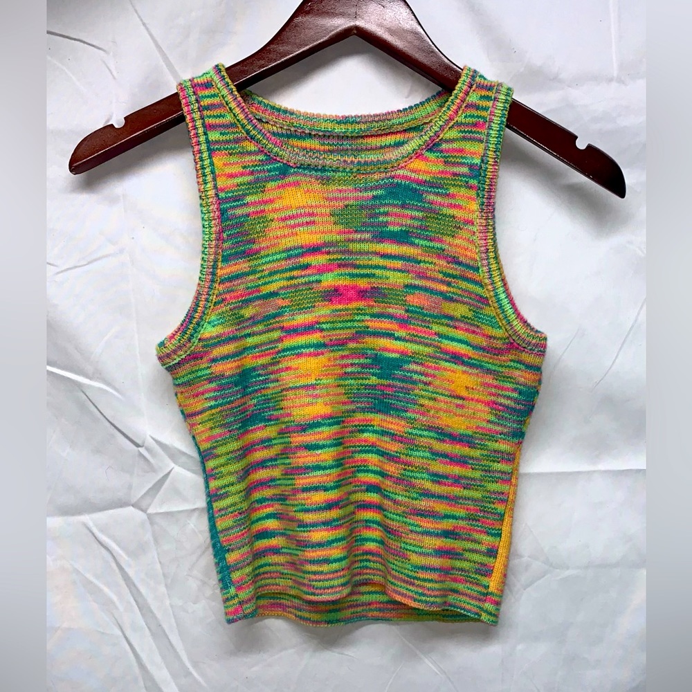 multicolor knitted tank top SIZE: S